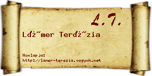 Lámer Terézia névjegykártya